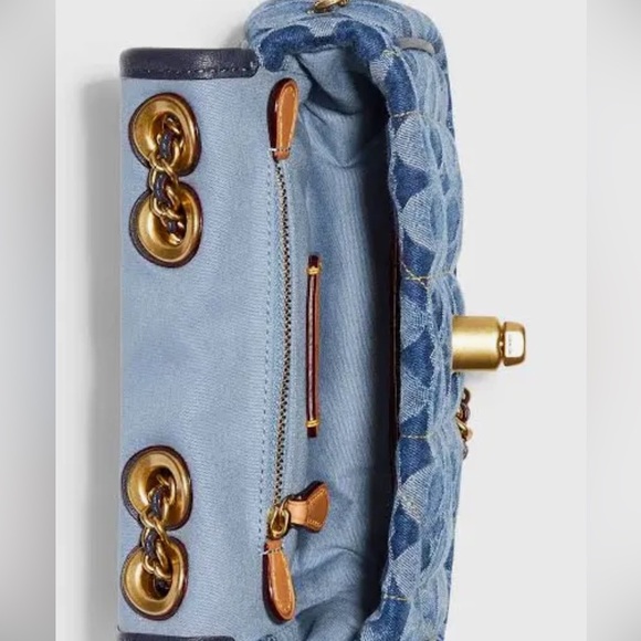 Coach Madison 18 Quilted Denim Crossbody Bag with Gold Chain. New in bag unused - Picture 2 of 6